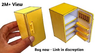 How to make Paper Fridge  Mini Refrigerator  Make Mini Cardboard Refrigerator [upl. by Faustus]