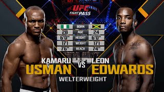 Kamaru Usman vs Leon Edwards 1  Full Fight Highlights [upl. by Sagerman]