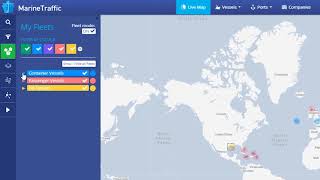 Fleets  MarineTraffic Online Services [upl. by Nalced]