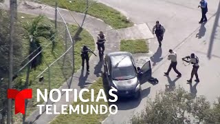 Persecución policial en las calles de Miami  Noticias Telemundo [upl. by Cassandre]