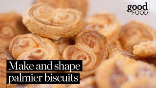 How to make and shape palmier biscuits [upl. by Guimar]