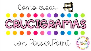 Cómo crear CRUCIGRAMAS con PowerPoint 💗 Colour me Confetti [upl. by Viola]