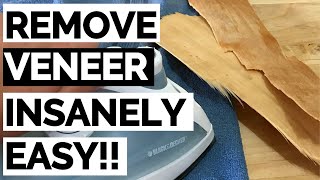 The Insanely EASY Way to Remove Veneer from Wood Furniture [upl. by Adnilema685]