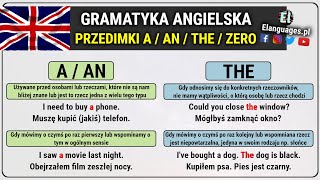 Przedimki A AN THE ZERO Angielski określone i nieokreślone  Articles in English [upl. by Fairman995]