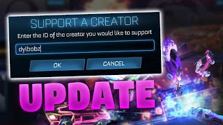 MAJOR Rocket League UPDATE Support A Creator Codes New User Interface And More [upl. by Cantu757]