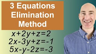 Solving Systems of 3 Equations Elimination [upl. by Stiegler]