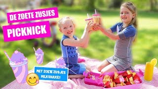 DIY PICKNICKEN met DE ZOETE ZUSJES Met Super Lekkere Zoete Zusjes Milkshake [upl. by Wolbrom]