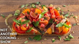 how to make FRESH TOMATO BRUSCHETTA [upl. by Duggan]