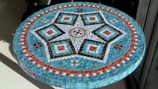 DIY Mosaic Garden Table  Design Glue Grout amp Finish [upl. by Filberte]