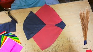 How To Make A Designing Kite With Broom Sticks  Kite Making at Home Easy [upl. by Irina879]