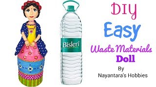 DIY Easy Doll From Waste Materials  Plastic Bottle craft [upl. by Itsuj]