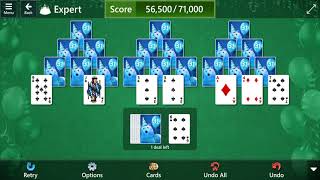 Star Club\Solitaire Celebrates 31 Years\TriPeaks Expert  Earn a score 0f 71000 [upl. by Oimetra]