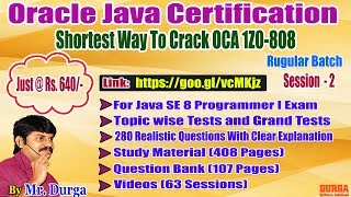 OCJA 18 Java SE 8 Programmer  I 1Z0  808  By Durga sir Demo On 02012018 [upl. by Kcyrred]