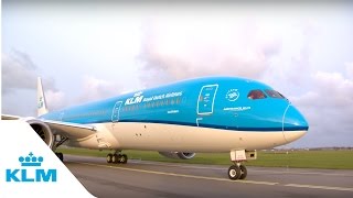 KLM’s first Boeing 787 Dreamliner lands at Schiphol [upl. by Bussey981]