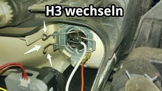 Hauptscheinwerfer H3 Lampe wechseln für Fernlicht bei VW Skoda Seat [upl. by Weinberg]