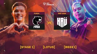 FURIA vs KRÜ Visa  VCT Americas Stage 1  W1D3  Map 1 [upl. by Naihtniroc]