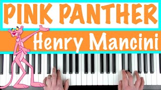 How to play PINK PANTHER THEME SLOW Piano Tutorial Lesson [upl. by Nadruoj]