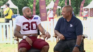 Austin Ekeler interview at Commanders camp [upl. by Rik]