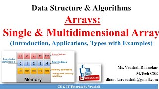 DSA 14 Arrays Single amp Multidimensional Array with Examples [upl. by Jairia575]