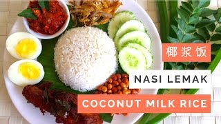 Nasi Lemak Recipe Coconut Milk Rice 椰浆饭  Huang Kitchen [upl. by Cohberg]