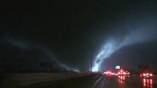 Massive tornado roars across highway [upl. by Barkley53]