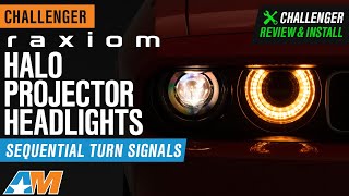 20082014 Challenger Raxiom Halo Projector Headlights with Sequential Turn Signals Review amp Install [upl. by Healy]