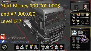 ETS2 134 Mod Start Money 100000000 and XP Download [upl. by Reldnahc955]