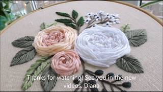 Garden roses Embroidery for beginners [upl. by Ivey]