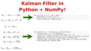 Coding Kalman Filter in Python  NumPy Part 2 [upl. by Bean727]