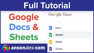 Google Docs and Sheets  Tutorial [upl. by Ngo]