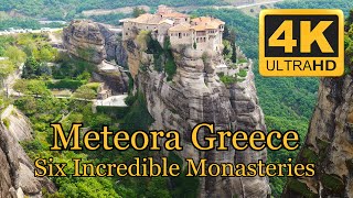 Meteora Greece Six Incredible Monasteries 70 min in 4K [upl. by Sandie4]