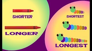 Longer And Shorter amp Longest And Shortest  Comparison For Kids  Roving Genius [upl. by Attenhoj258]