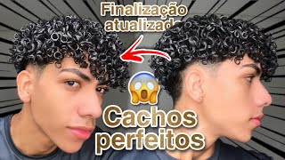 FINALIZAÇÃO ATUALIZADA CABELO CACHEADO MASCULINO como deixar cabelo cacheado [upl. by Aushoj913]