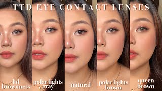 best contacts for dark eyes ♡ ttdeye polar lights brown gray queen brown hd brownness review 🤎 [upl. by Eyks]