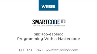 Weiser SmartCode 10 Programming With a Mastercode [upl. by Joses]