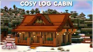 Minecraft How to Build a Cosy Log Cabin Easy Tutorial 2020 [upl. by Phox]