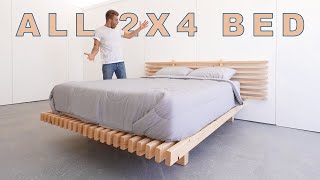 DIY Platform Bed Made from ONLY 2x4s  Modern Builds [upl. by Isidore]