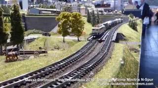 SpurN Minitrix Anlage auf der Intermodellbau 2016 in Dortmund [upl. by Evante592]