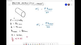 Thin Walled Cylinder Theory  Stress Calculations [upl. by Anairad94]