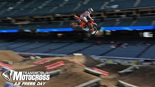 Anaheim 2 Supercross Press Day  BIG QUAD TWMX First Look [upl. by Adnwahs]