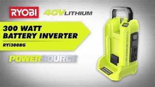 RYOBI 40V POWER SOURCE 300 Watt Battery Inverter [upl. by Dranoel]