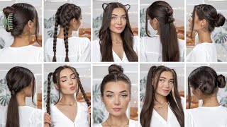 10 EASY HEATLESS BACK TO SCHOOL HAIRSTYLES [upl. by Rehnberg]