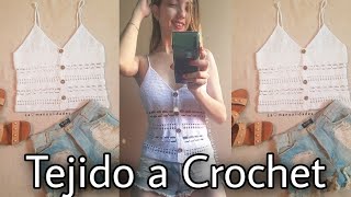 Blusa tejida a crochet de tirante a la moda Todas las tallas [upl. by Ttoile713]