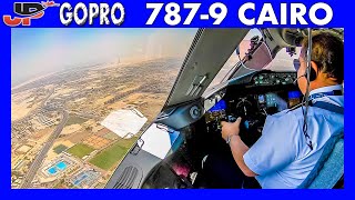 BOEING 787 landing at Cairo Airport  Flight Deck GoPro View [upl. by Ilenna]