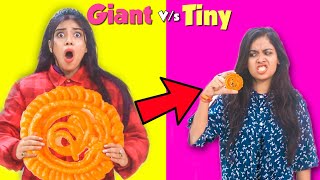 We only ate GIANT amp TINY Food for 24 hours Part 2 😱 [upl. by Rothstein]