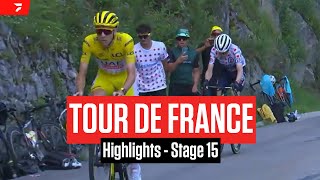 Tour de France 2024 Stage 15 Highlights [upl. by Ansell]