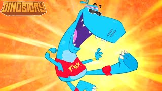 T Rex Song  My Names T Rex  Plus More Dinosaur Songs for Kids from Howdytoons [upl. by Tennek]