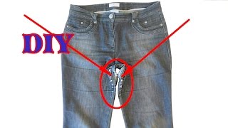 Jeans im Schritt flicken DIY Tutorial [upl. by Aerdnad542]