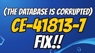 How to fix ps4 error code CE418137 or the database is corrupted [upl. by Thompson]