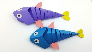 Paper Fish making for Kids  How make a Paper Fish Easy Paper Crafts DIY Tutorial [upl. by Adnauqaj]